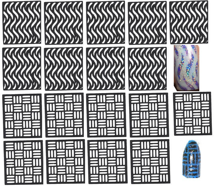32 Nail Stencils style 113