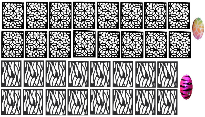 32 Nail Stencils style 118