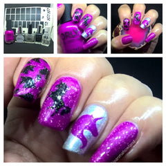 36 Nail Stencils style 136 unicorn