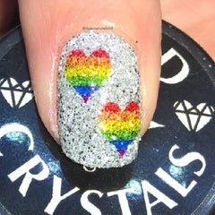 Rainbow Heart Nail Art