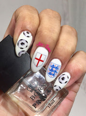 England 3 Lions Nail Art