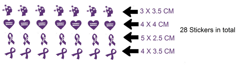 Alzheimer's Awareness Vinyl Stickers ( Multiple colours to choose from )