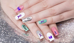 Alzheimer's  Awareness Nail Art