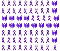 Alzheimer's  Awareness Nail Art