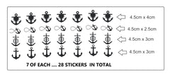 Anchor Vinyl Stickers ( Multiple colours to choose from )