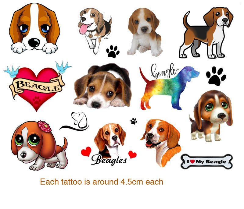 Beagle Dog Temporary Tattoos
