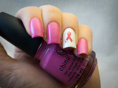 Breast Cancer Awareness Nail Art c1