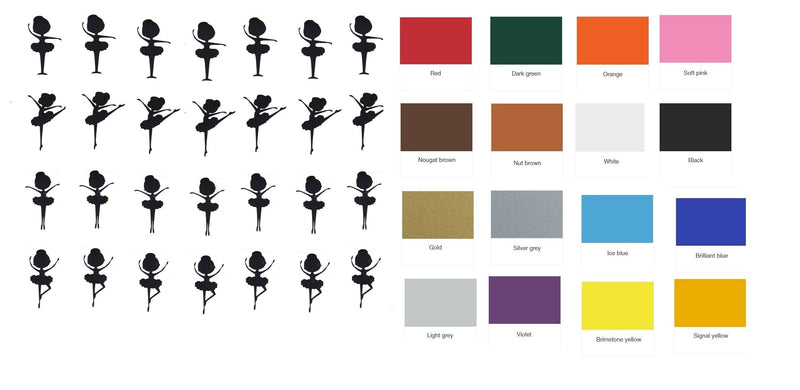 Ballerina Ballet  Vinyl Stickers ( Multiple colours to choose from )