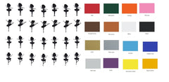 Ballerina Ballet  Vinyl Stickers ( Multiple colours to choose from )