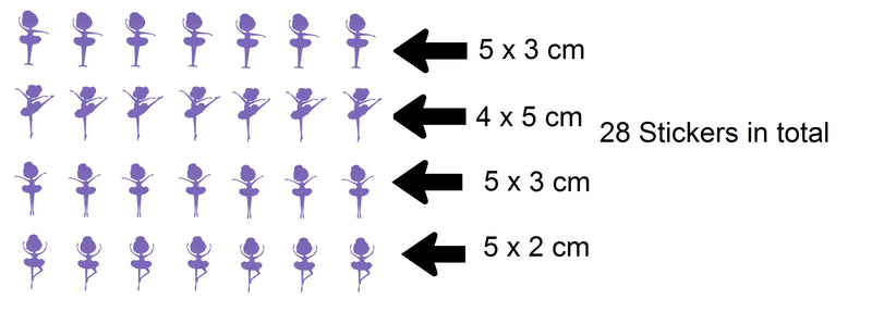 Ballerina Ballet  Vinyl Stickers ( Multiple colours to choose from )