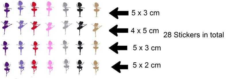 Ballerina Ballet  Vinyl Stickers ( Multiple colours to choose from )