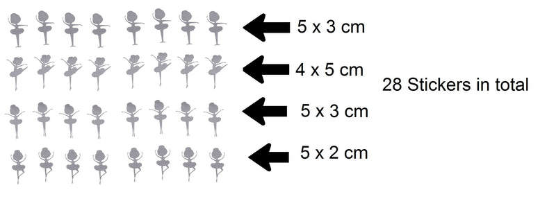 Ballerina Ballet  Vinyl Stickers ( Multiple colours to choose from )