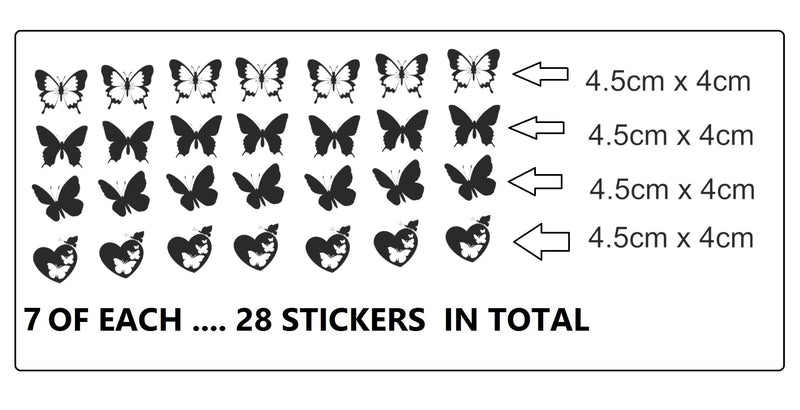 butterfly Butterflies  Vinyl Stickers ( Multiple colours to choose from )