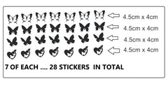 butterfly Butterflies  Vinyl Stickers ( Multiple colours to choose from )