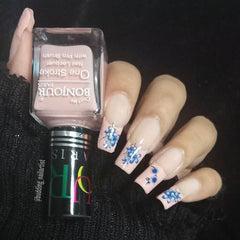 Blue Chinese  Flowers Nail Art
