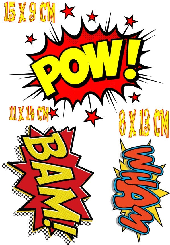 Comic Words Iron On Transfers