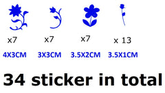 Flower Vinyl Stickers ( Multiple colours to choose from )