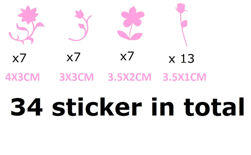 Flower Vinyl Stickers ( Multiple colours to choose from )