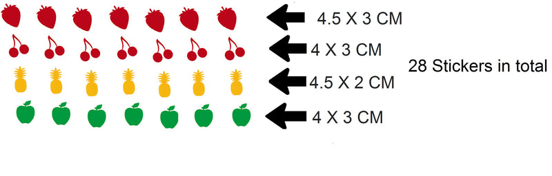 Fruits  Vinyl Stickers ( Multiple colours to choose from )