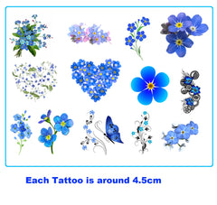 Forget Me Not Flower  Temporary Tattoos