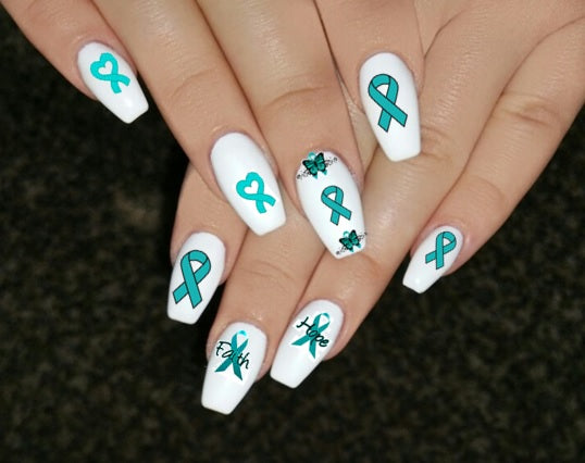 Ovarian Cancer Nail Art Decals
