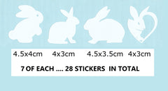 Rabbit Vinyl Stickers ( Multiple colours to choose from )