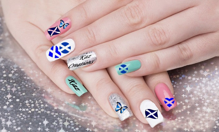 St Andrew Day  Nail Art