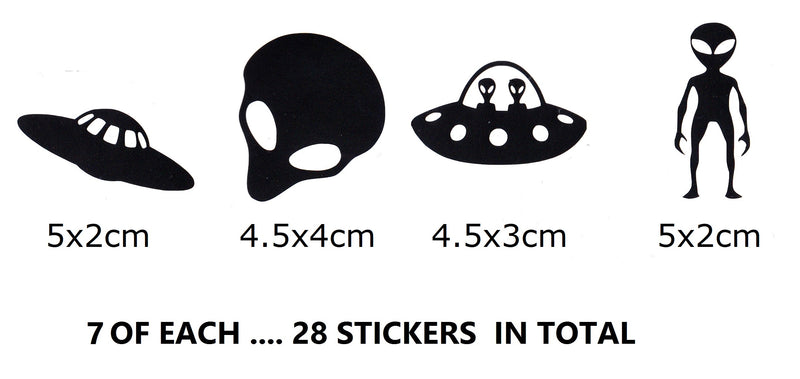 Alien  UFO Vinyl Stickers ( Multiple colours to choose from )