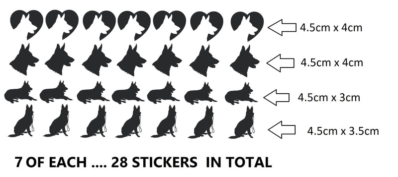 Alsatian German Shephard Dog Vinyl Stickers ( Multiple colours to choose from )