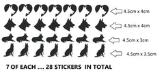Alsatian German Shephard Dog Vinyl Stickers ( Multiple colours to choose from )