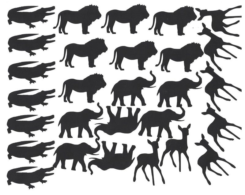 Crocodile Elephant Deer Lion c2 Vinyl Stickers ( Multiple colours to choose from )