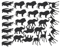 Crocodile Elephant Deer Lion c2 Vinyl Stickers ( Multiple colours to choose from )