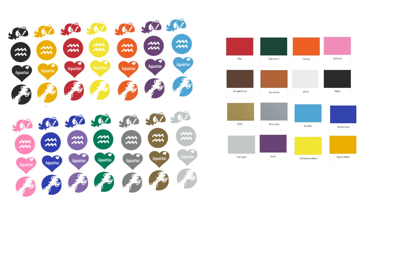 Aquarius Zodiac Vinyl Stickers ( Multiple colours to choose from )