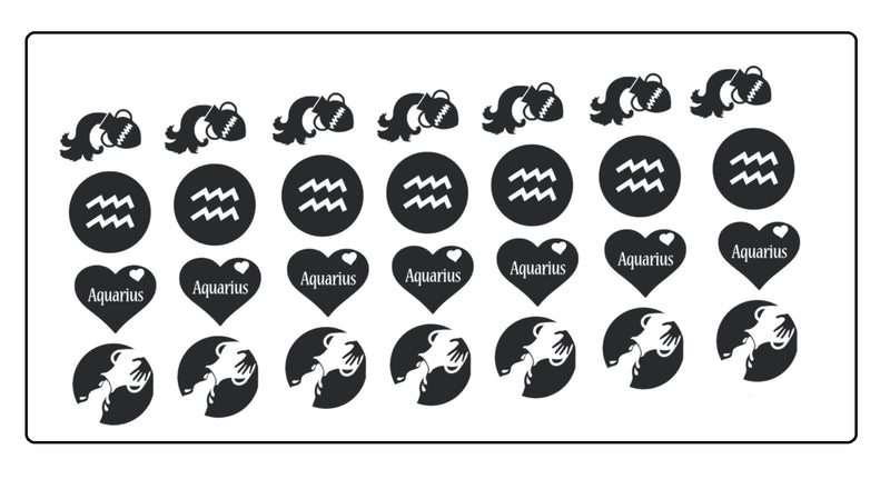 Aquarius Zodiac Vinyl Stickers ( Multiple colours to choose from )