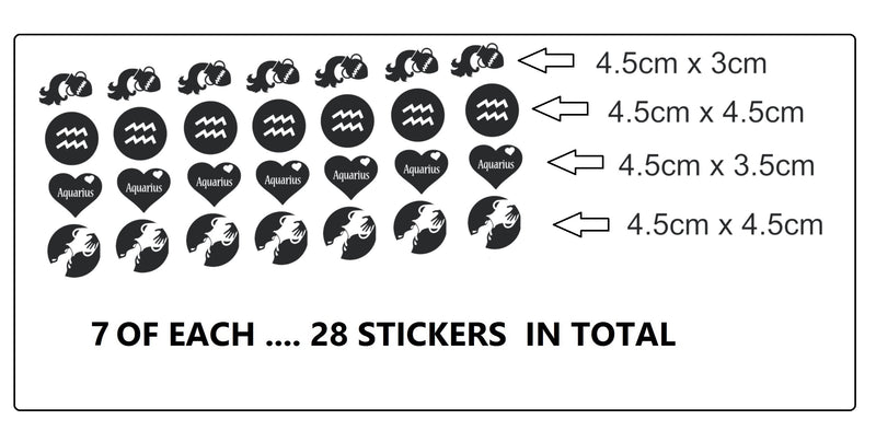 Aquarius Zodiac Vinyl Stickers ( Multiple colours to choose from )