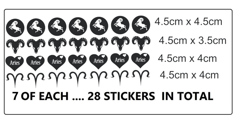 Aries Zodiac  Vinyl Stickers ( Multiple colours to choose from )
