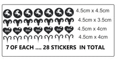 Aries Zodiac  Vinyl Stickers ( Multiple colours to choose from )