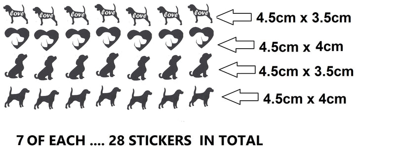 Beagle Dog  Vinyl Stickers ( Multiple colours to choose from )