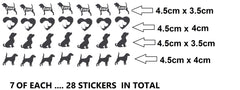 Beagle Dog  Vinyl Stickers ( Multiple colours to choose from )