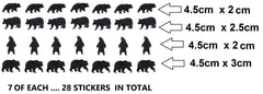 Bear Vinyl Stickers ( Multiple colours to choose from )