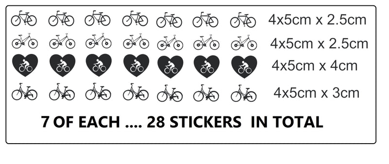 Bike Bicycle Vinyl Stickers ( Multiple colours to choose from )