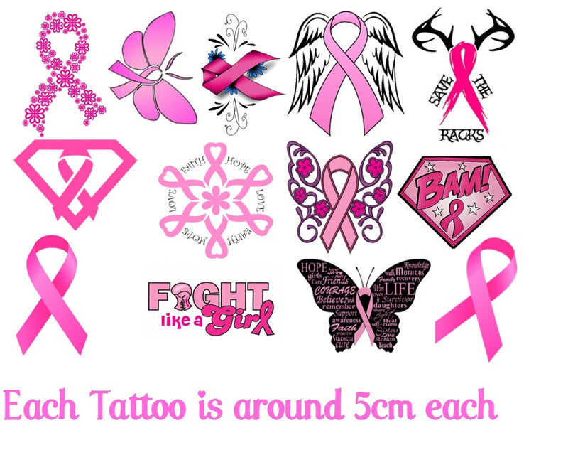 Breast Cancer c2 Temporary Tattoos