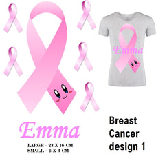 Breast Cancer Awareness Personalised  Iron On Transfer
