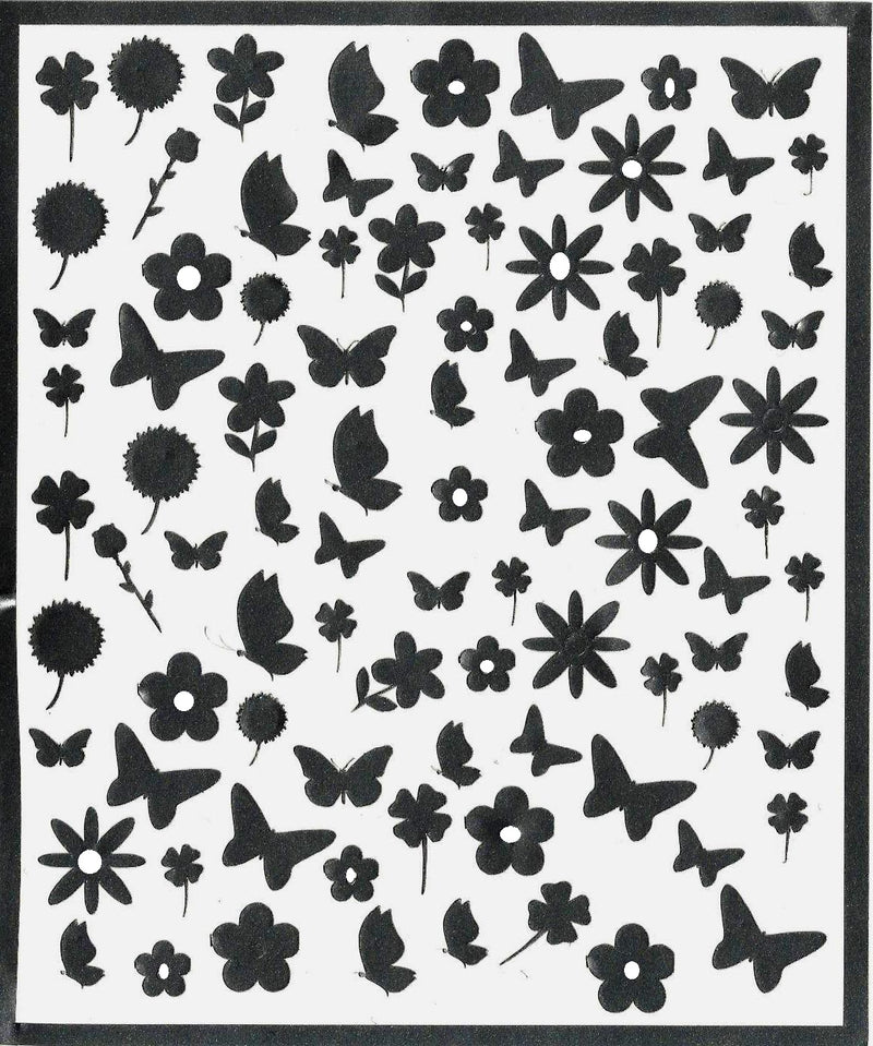 Butterfly and Flowers Nail Stickers