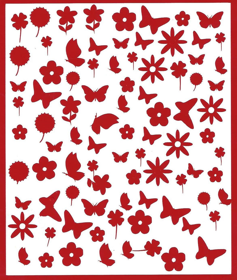 Butterfly and Flowers Nail Stickers