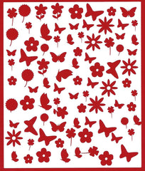 Butterfly and Flowers Nail Stickers