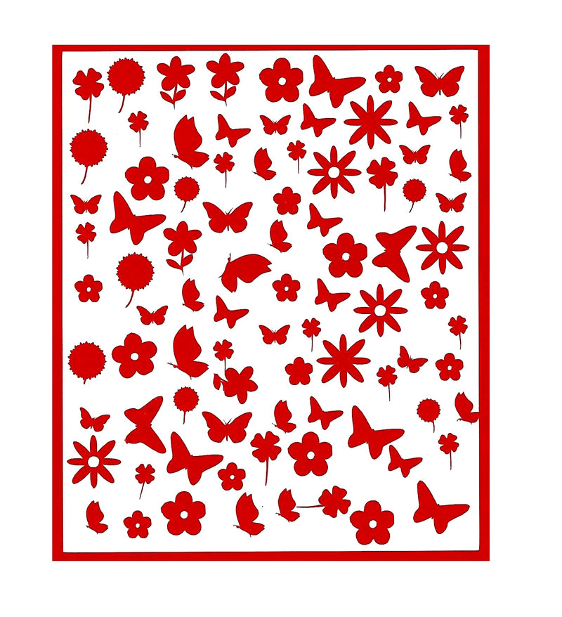 Butterfly and Flowers Nail Stickers