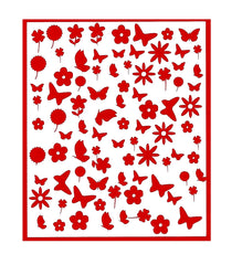 Butterfly and Flowers Nail Stickers