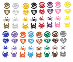Cancer Zodiac Vinyl Stickers ( Multiple colours to choose from )
