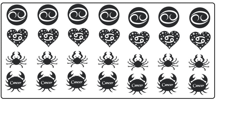 Cancer Zodiac Vinyl Stickers ( Multiple colours to choose from )